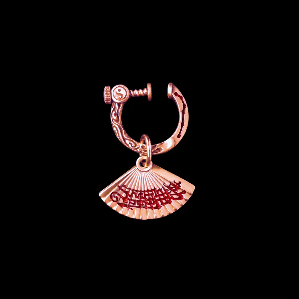 Zhong Kui Folding Fan Earrings
