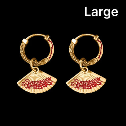 Zhong Kui Folding Fan Earrings