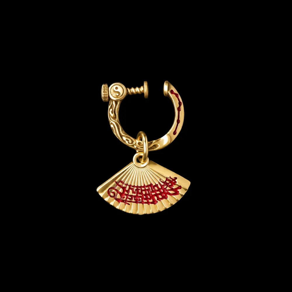 Zhong Kui Folding Fan Earrings