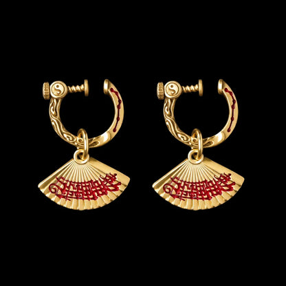 Zhong Kui Folding Fan Earrings