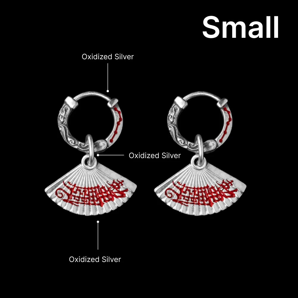 Zhong Kui Folding Fan Earrings