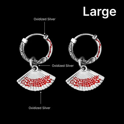 Zhong Kui Folding Fan Earrings