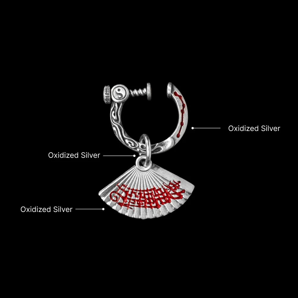 Zhong Kui Folding Fan Earrings