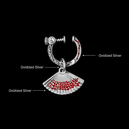 Zhong Kui Folding Fan Earrings