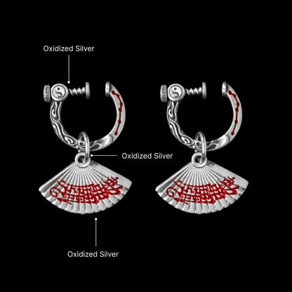 Zhong Kui Folding Fan Earrings