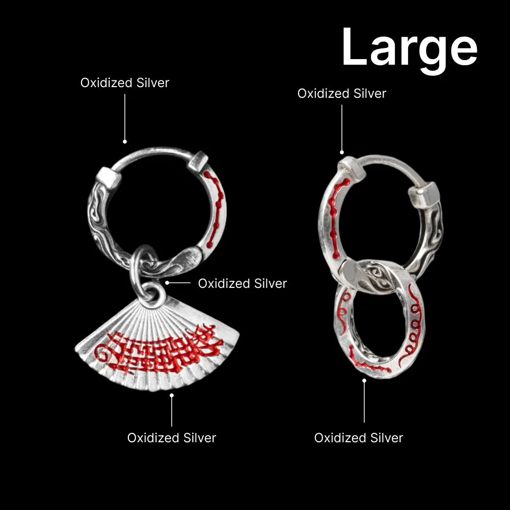 Zhong Kui Folding Fan Earrings