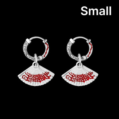 Zhong Kui Folding Fan Earrings