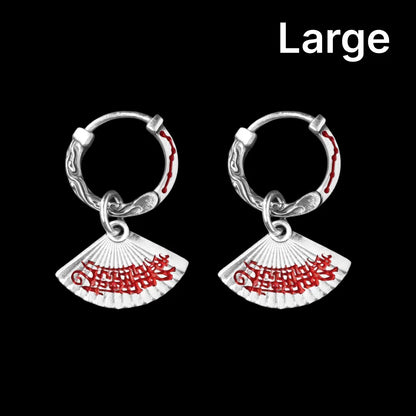 Zhong Kui Folding Fan Earrings