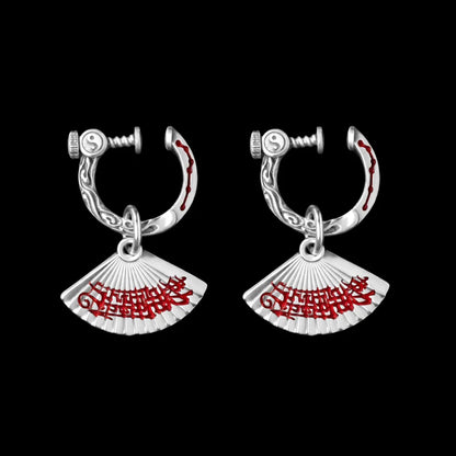 Zhong Kui Folding Fan Earrings
