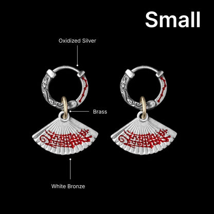Zhong Kui Folding Fan Earrings