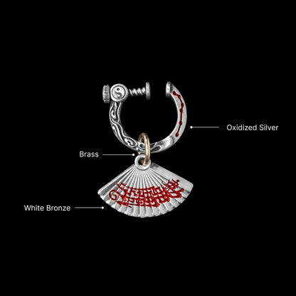 Zhong Kui Folding Fan Earrings