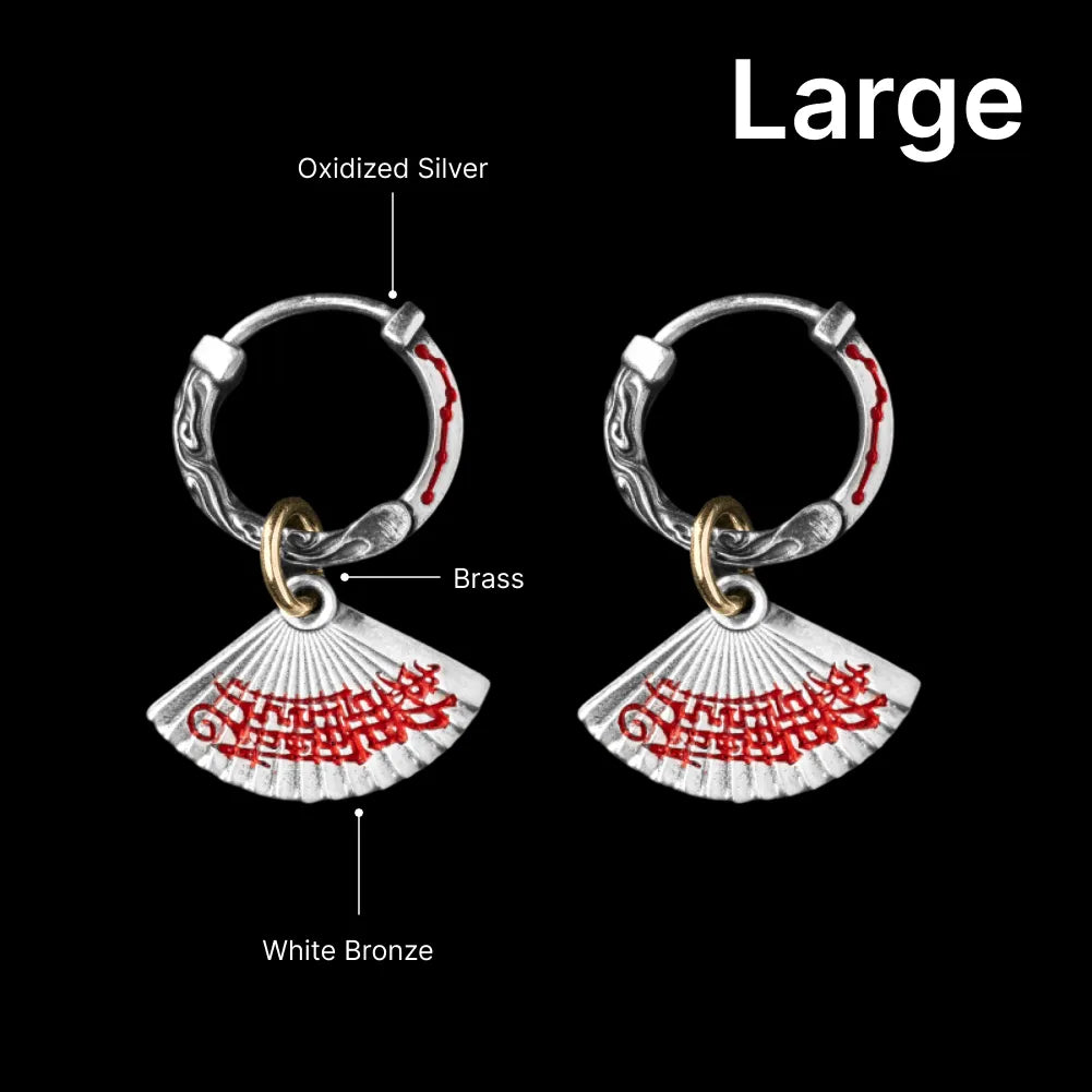 Zhong Kui Folding Fan Earrings