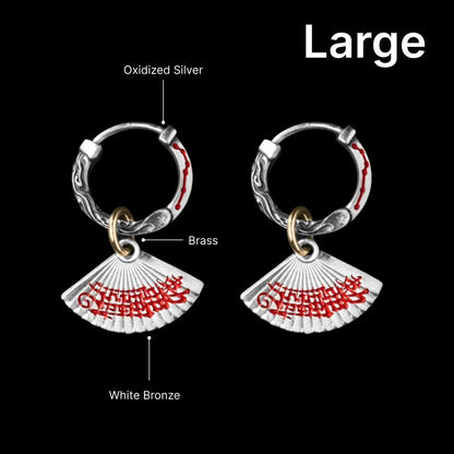 Zhong Kui Folding Fan Earrings