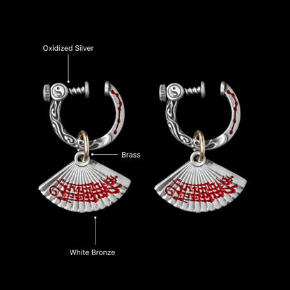 Zhong Kui Folding Fan Earrings