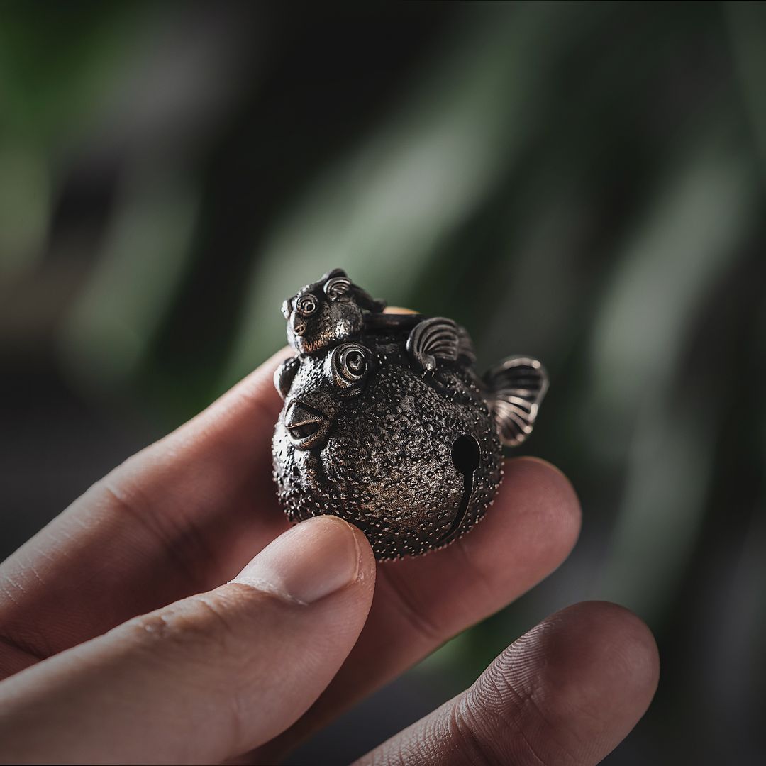 Bell Pandant Charm Silver Puffer Fish Biker Bell Pendant – COPPERTIST.WU
