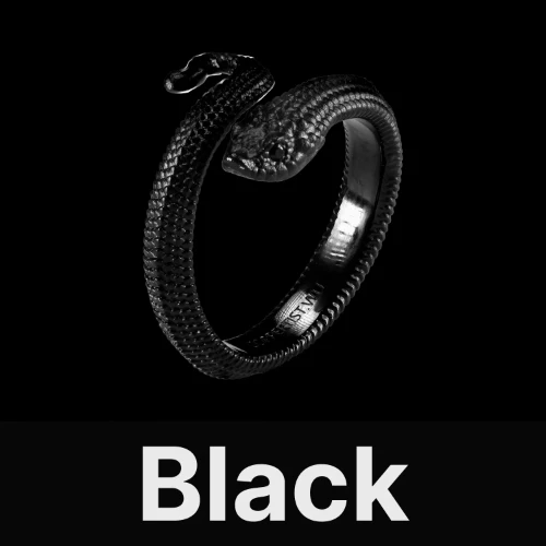 Hognose Snake Ring Black & Black Zircon