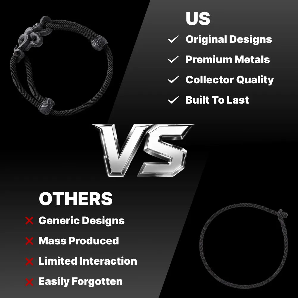 COPPERTIST.WU original Black Mamba rope bracelet compared with generic alternatives