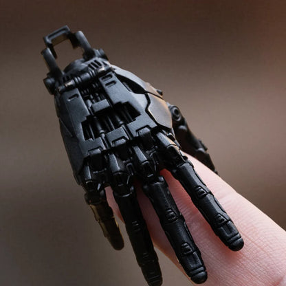 Blackened mechanical right hand pendant