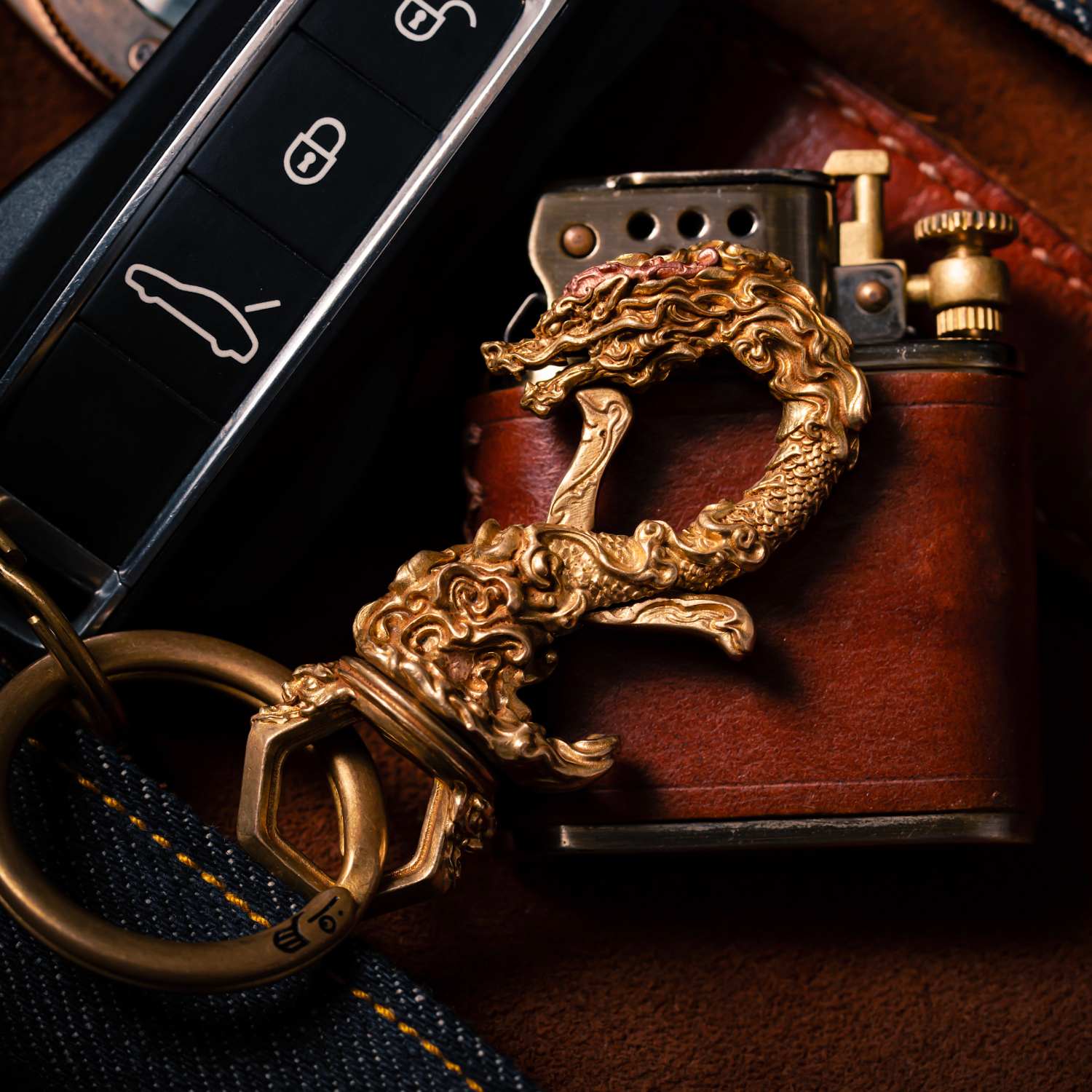 Brass Dragon Keychain | Multi-function Trigger Snap Keychain ...