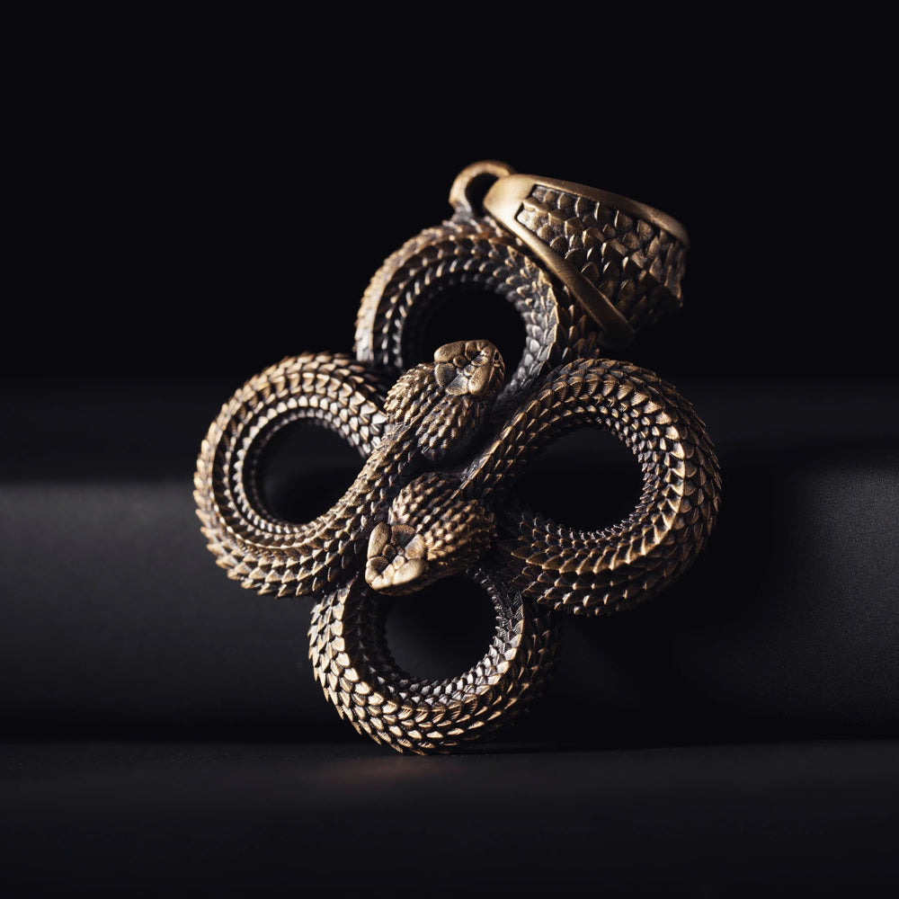 Double Infinity Snake Brass Double Snake Pendant | Infinity Snake Pendant – COPPERTIST.WU