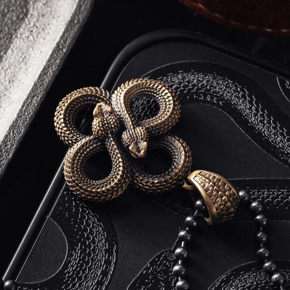 Double Infinity Snake Brass Double Snake Pendant | Infinity Snake Pendant – COPPERTIST.WU