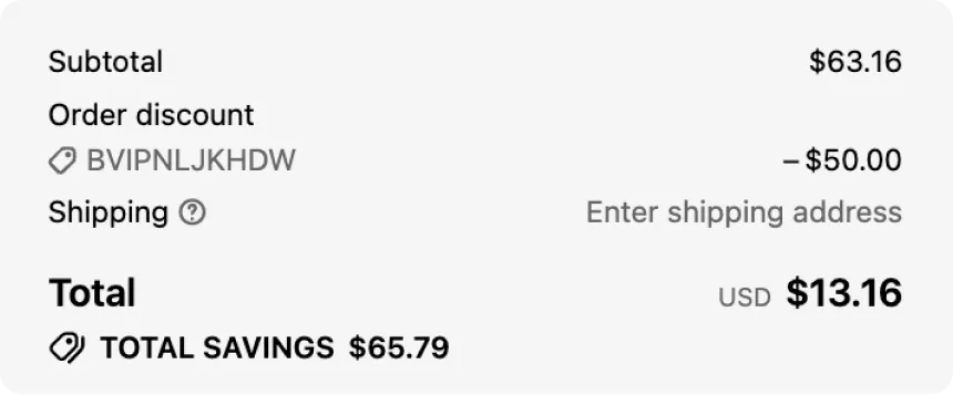 Discount applied at checkout