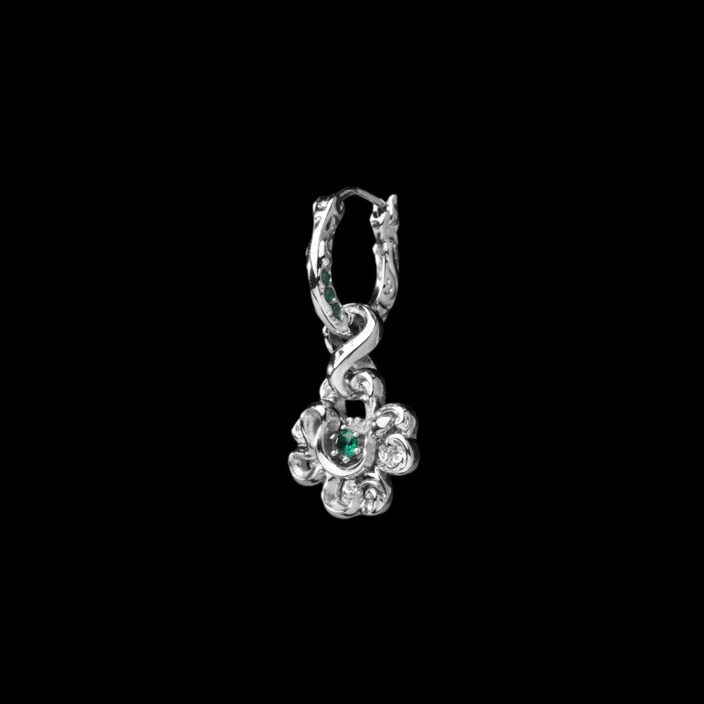 Lucky Charm Earrings 18K White Gold Single