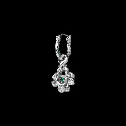 Lucky Charm Earrings 18K White Gold Single