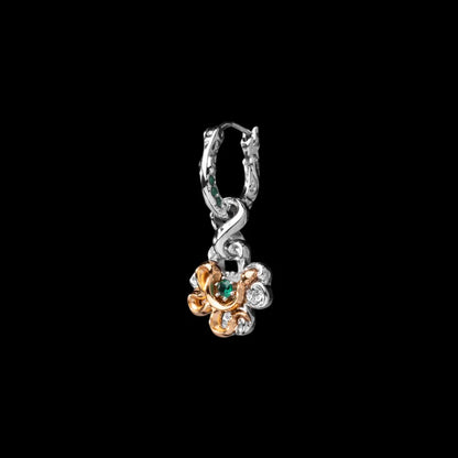 Single clover serpent earring