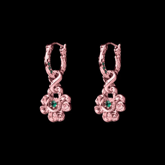 Lucky Charm Earrings 18K RGP Pair