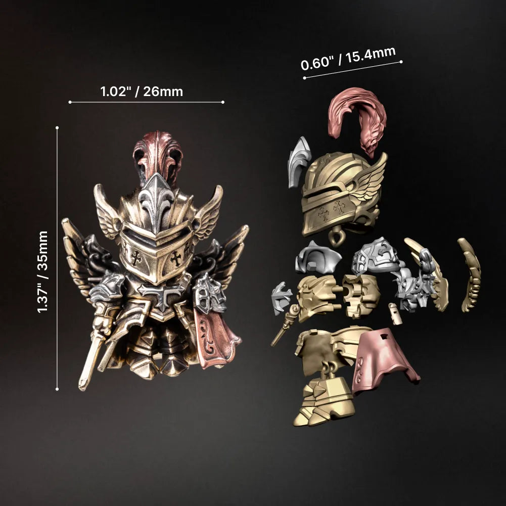 Tricolor Crimson Templar pendant dimensions and articulated components