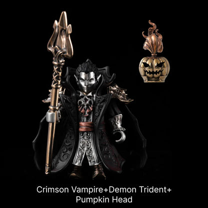 Crimson Vampire articulated figure in Bronze and White Bronze and Copper and Brass / Set 1