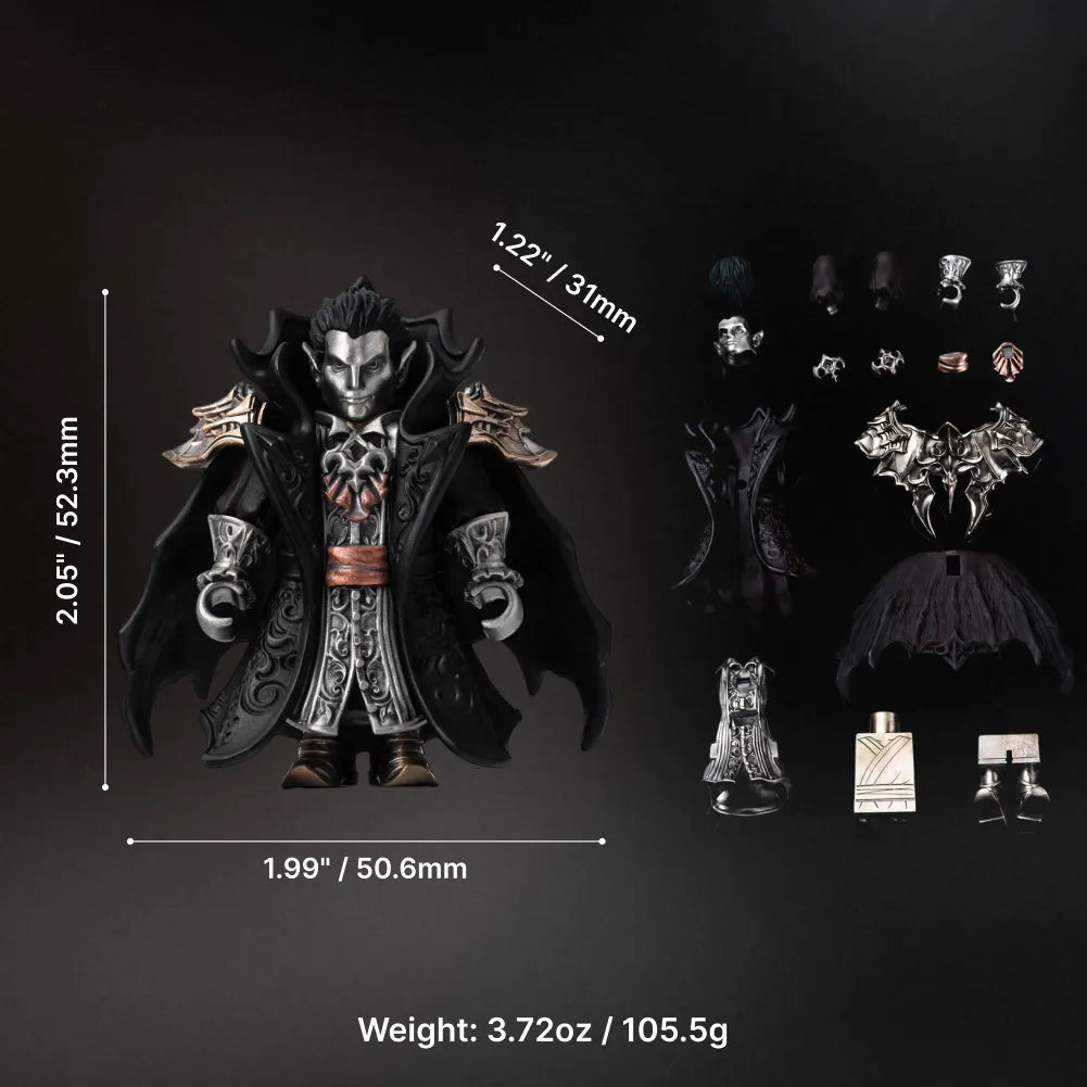 Dimensions, weight and accessories of the Crimson Vampire articulated figure