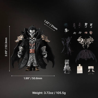 Dimensions, weight and accessories of the Crimson Vampire articulated figure