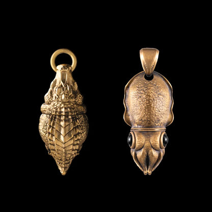 Crocodile Box Opener Pendant two-tone front back