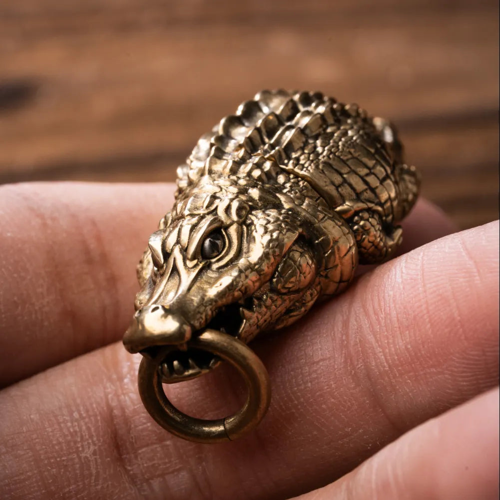 Crocodile Box Opener Pendant crocodile face detail