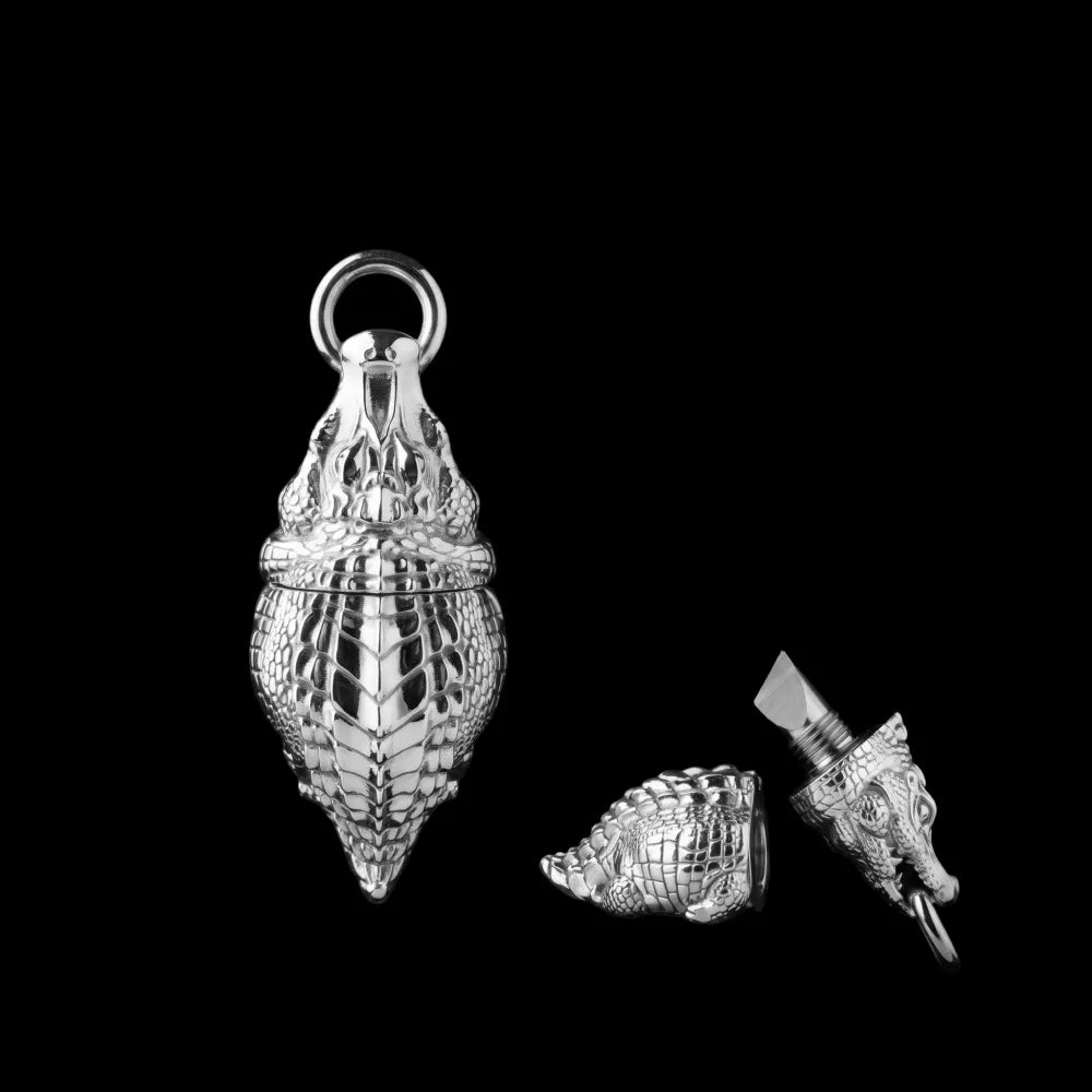 Crocodile Box Opener Pendant silver tone pendant only