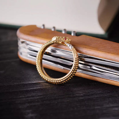 Custom Ouroboros Snake Ring Details 02