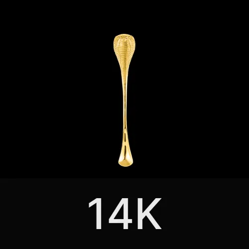 Cobra Coffee Spoon 14K Gold & Gemstone