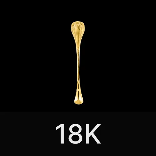 Cobra Coffee Spoon 18K Gold & Gemstone