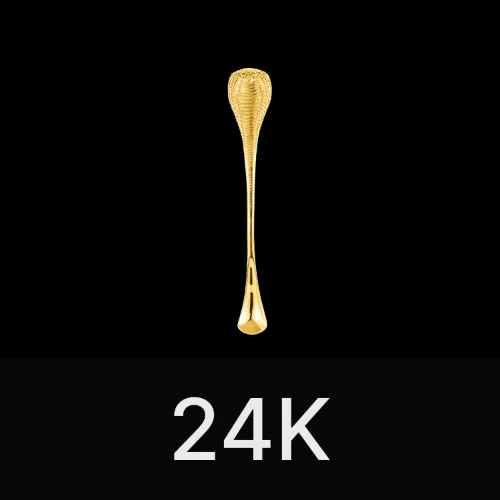 Cobra Coffee Spoon 24K Gold & Gemstone