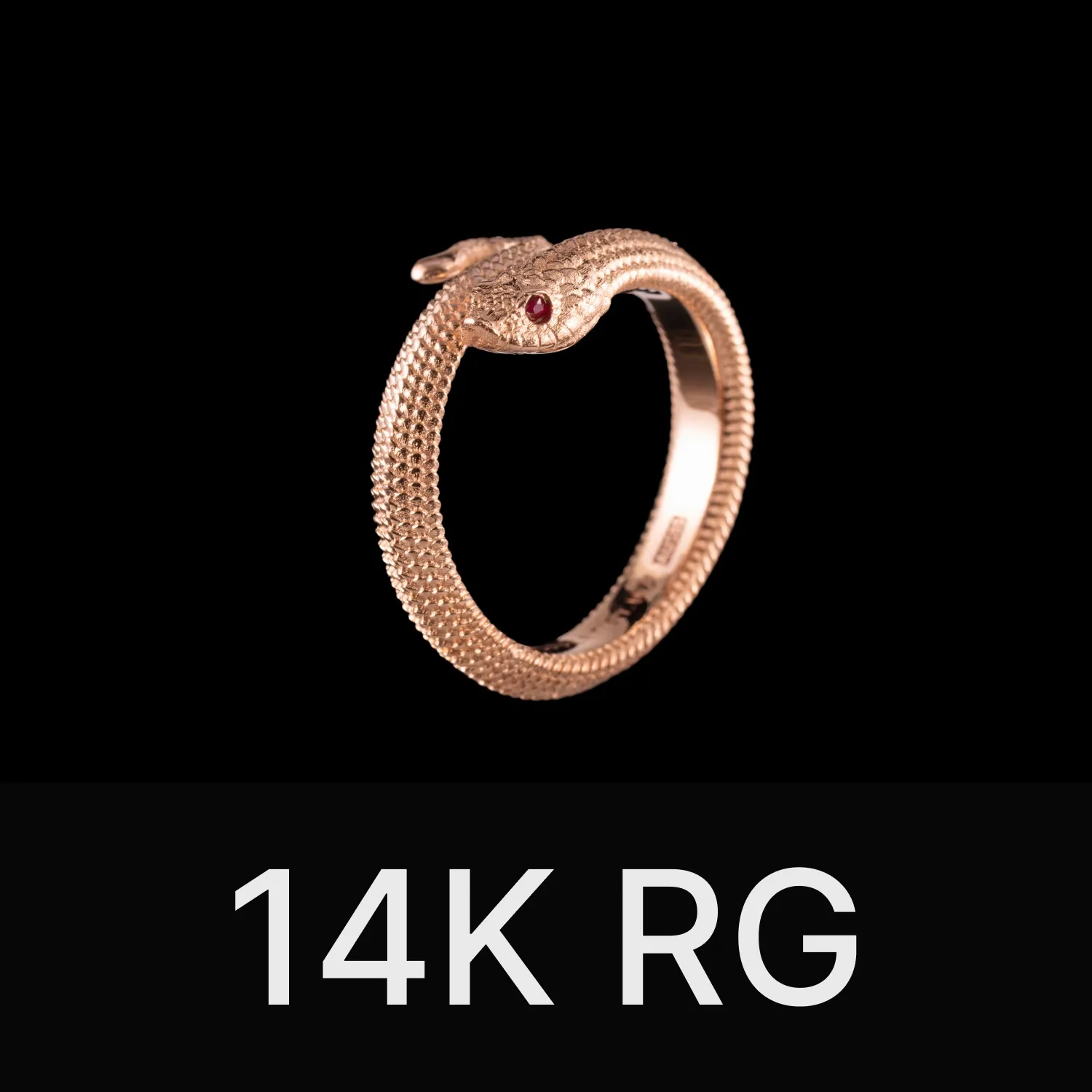 Hognose Snake Ring 14K Gold & Gemstone