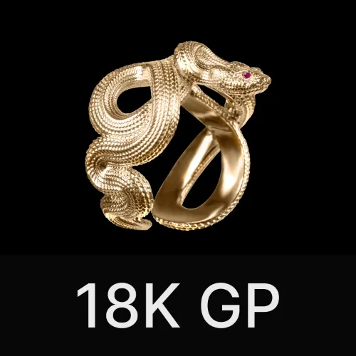 Snake Ring Gold Vermeil & Gemstone