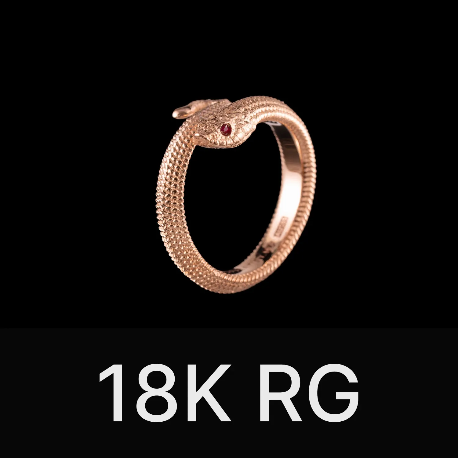 Hognose Snake Ring 18K Rose Gold & Gemstone