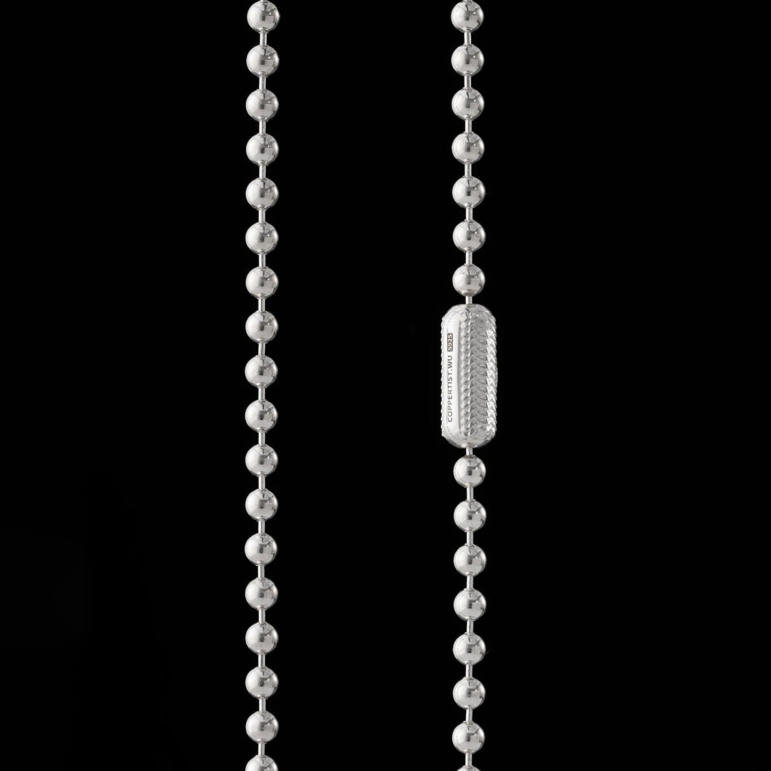 Snake Scale Ball Chain Necklace - 4mm Silver