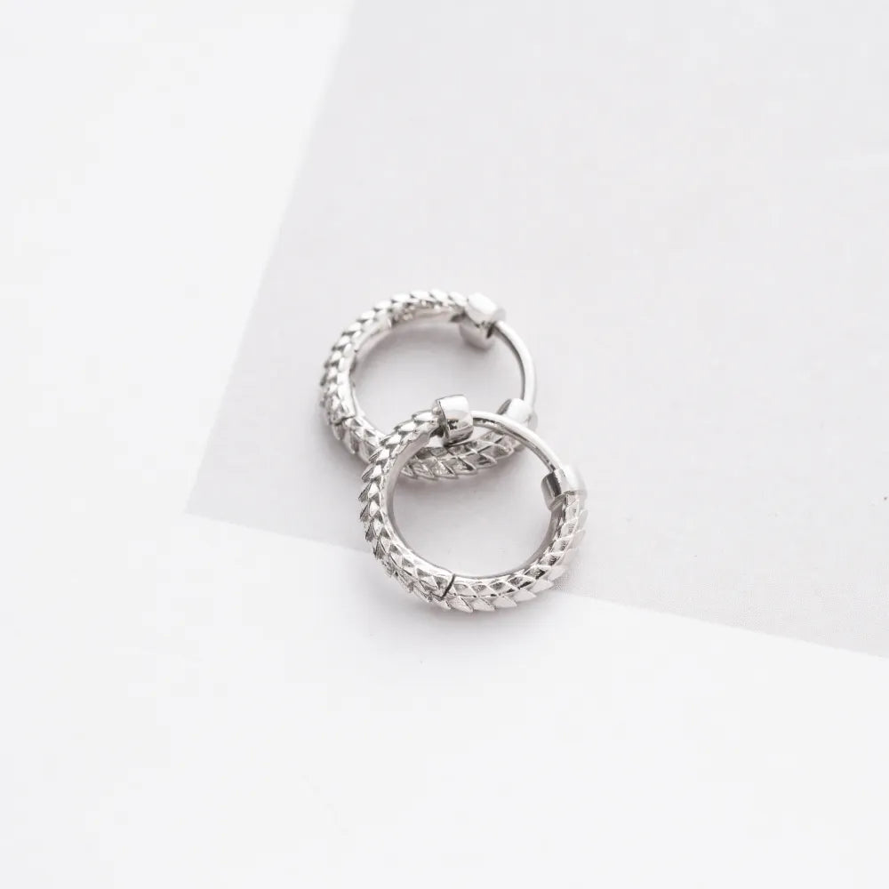 Customized Platinum Snake Skin Earrings Details 04