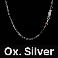 Dragon Scale Necklace - 4mm Oxidized Silver & Brass