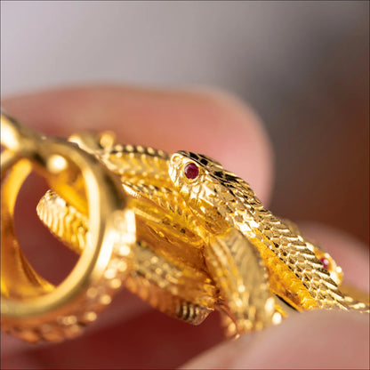 Double Snake Cross Pendant