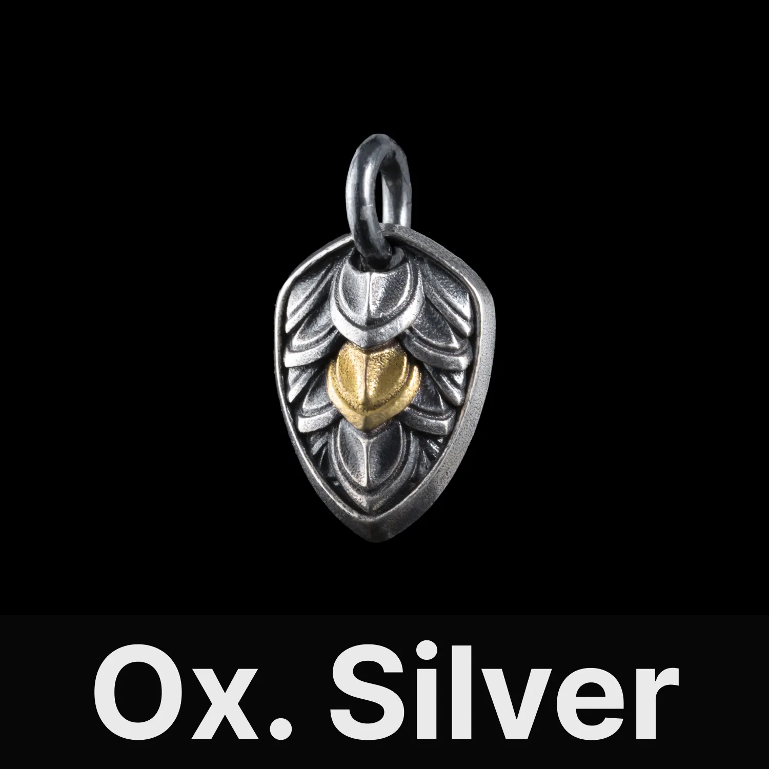 Dragon Scale Charm Oxidized Silver & Brass