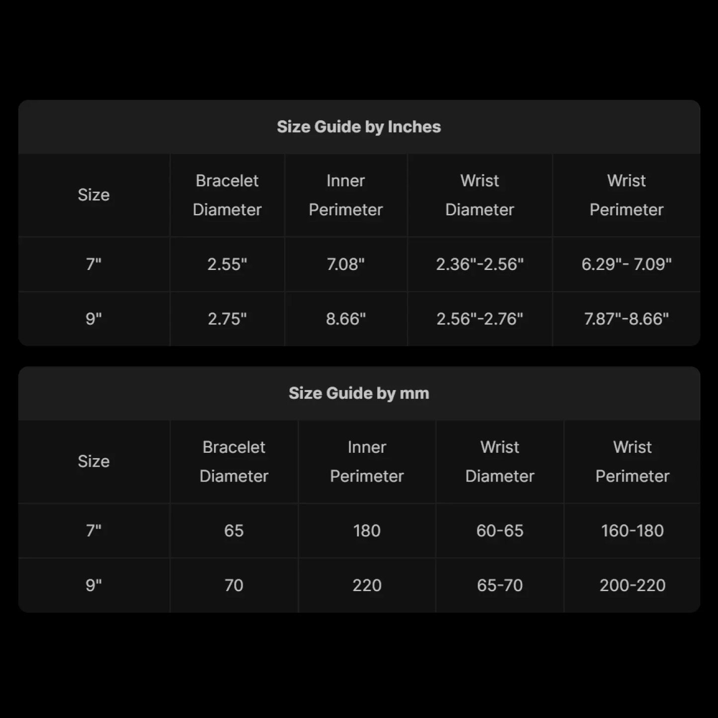 Double Snake Cuff Bracelet Size Guide